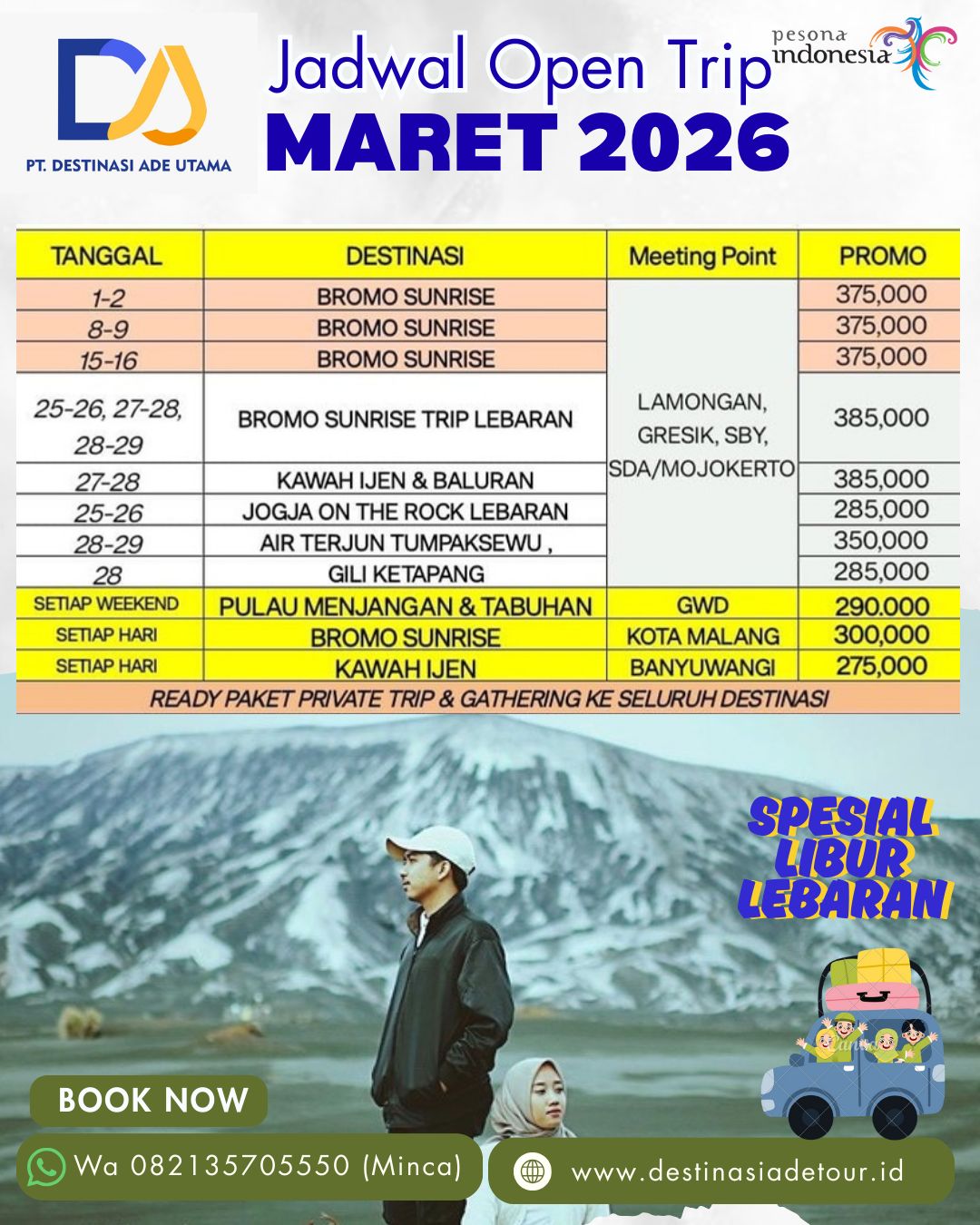 JADWAL OPEN TRIP TERDEKAT